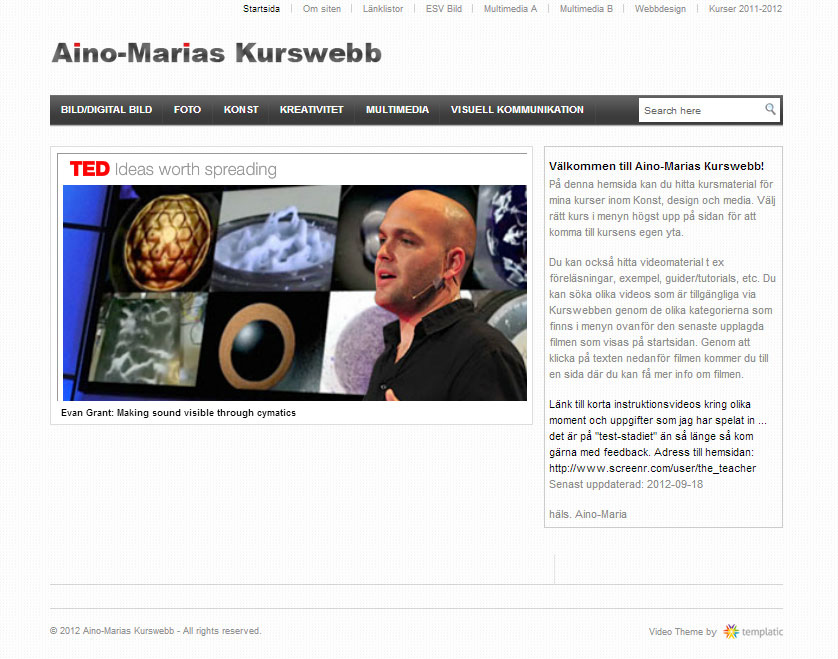 Web Project – Aino-Marias Kurswebb