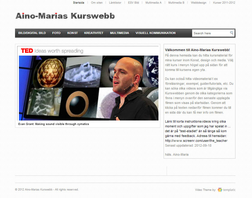 Web Project – Aino-Marias Kurswebb