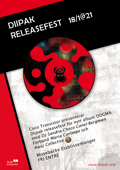 Poster design for releaseparty of Diipak: Dogma music album