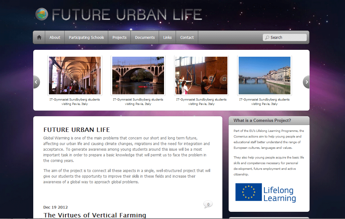 future urban life - comenius project