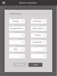 walks wireframe - filter modal