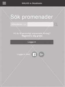 walks wireframe startpage