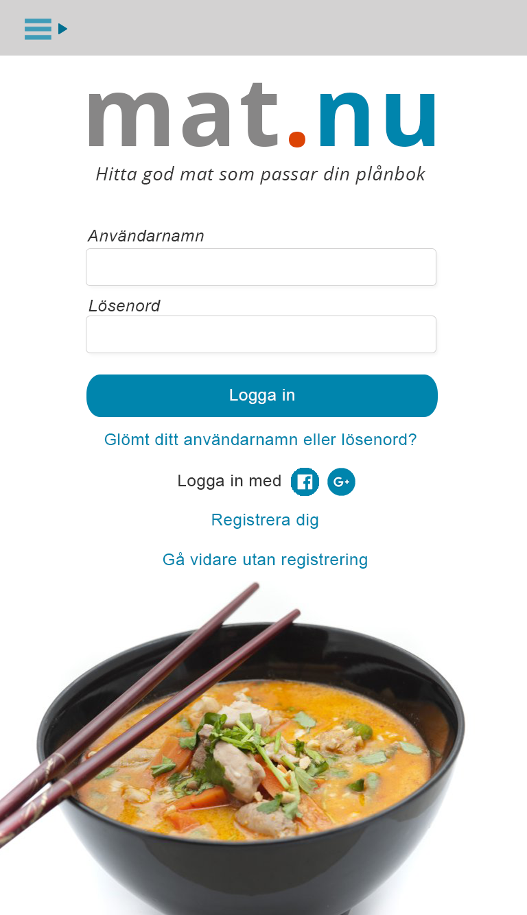 mat.nu – Web app for ordering food – Concept development