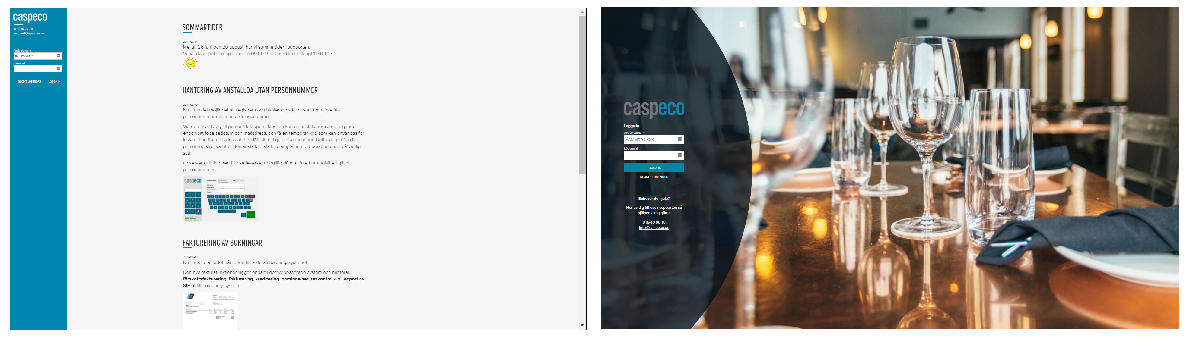 Caspeco Cloud – UI development of Web App