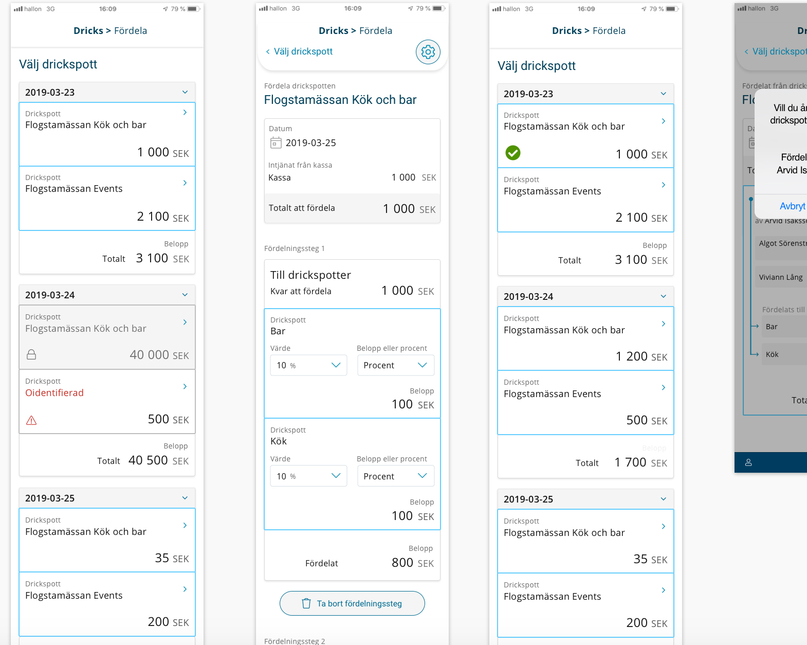 Administration of Tip in mobile – UX/UI development