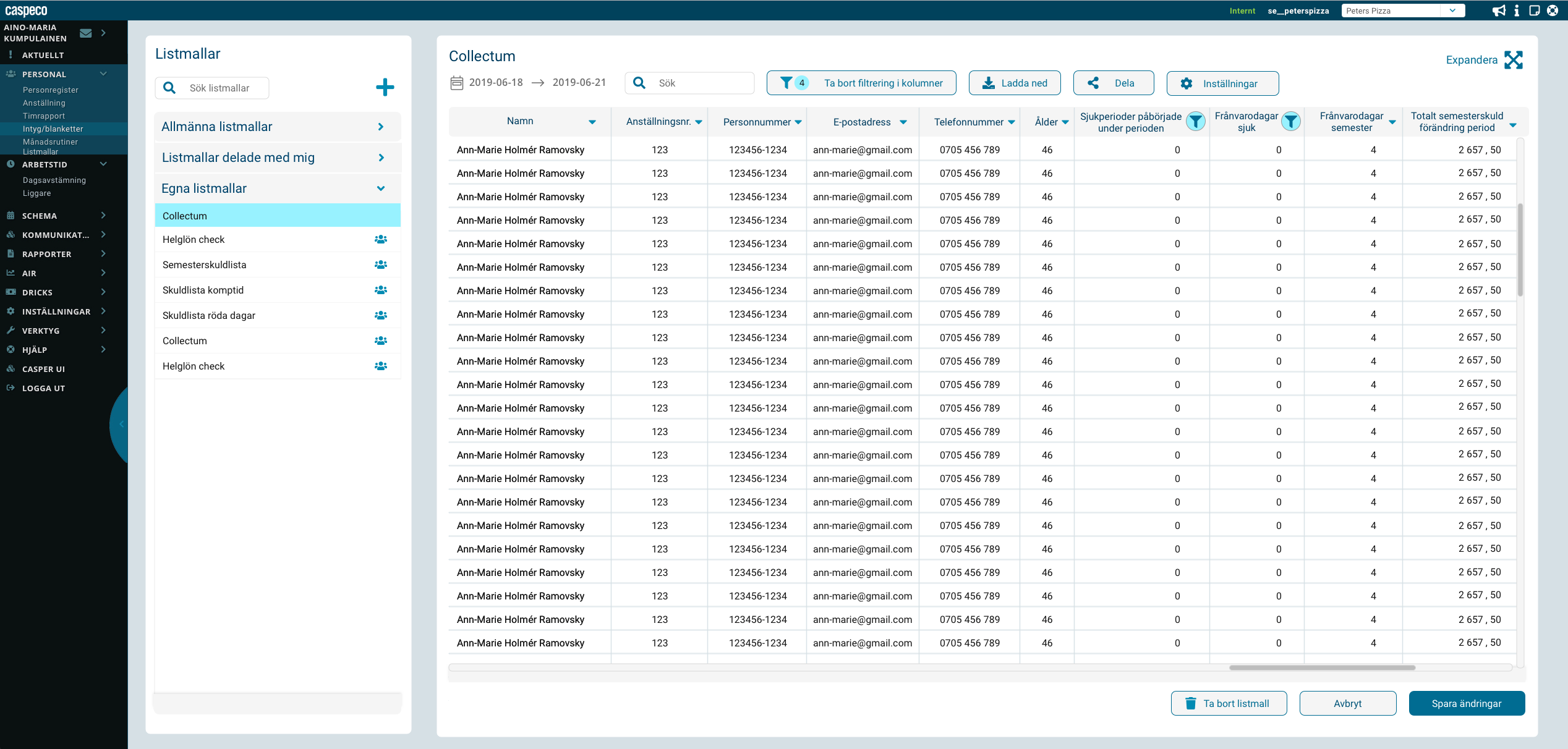 Data table generator – UI/UX development